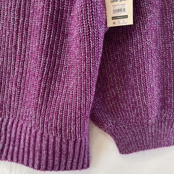 Terra & Sky Pullover Sweater Women Purple‎ Acrylic Blend Knitted 4X Round Neck - Picture 6 of 10